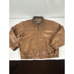 Members Only Leather Jacket Men's Large Genuine Leather Vintage